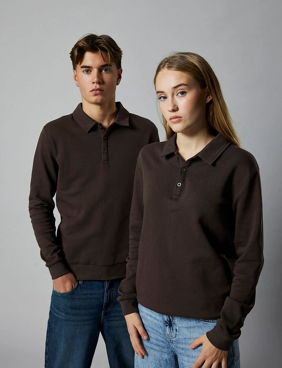 LMTD - NLNNIZU LS BRU POLO SWEAT - langärmelig poloshirt - chocolate brown - 0