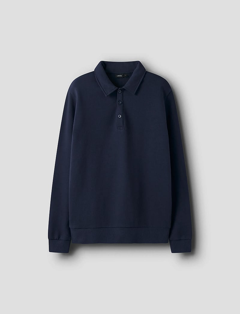 LMTD - NLNNIZU LS BRU POLO SWEAT - langærmede poloer - navy blazer - 0