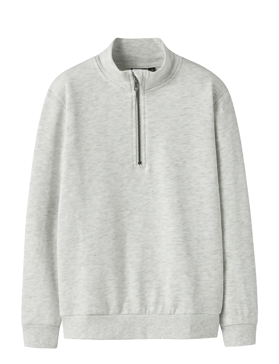LMTD - NLNNIZU LS BRU HALF ZIP SWEAT NOOS - sweatshirts - light grey melange - 0