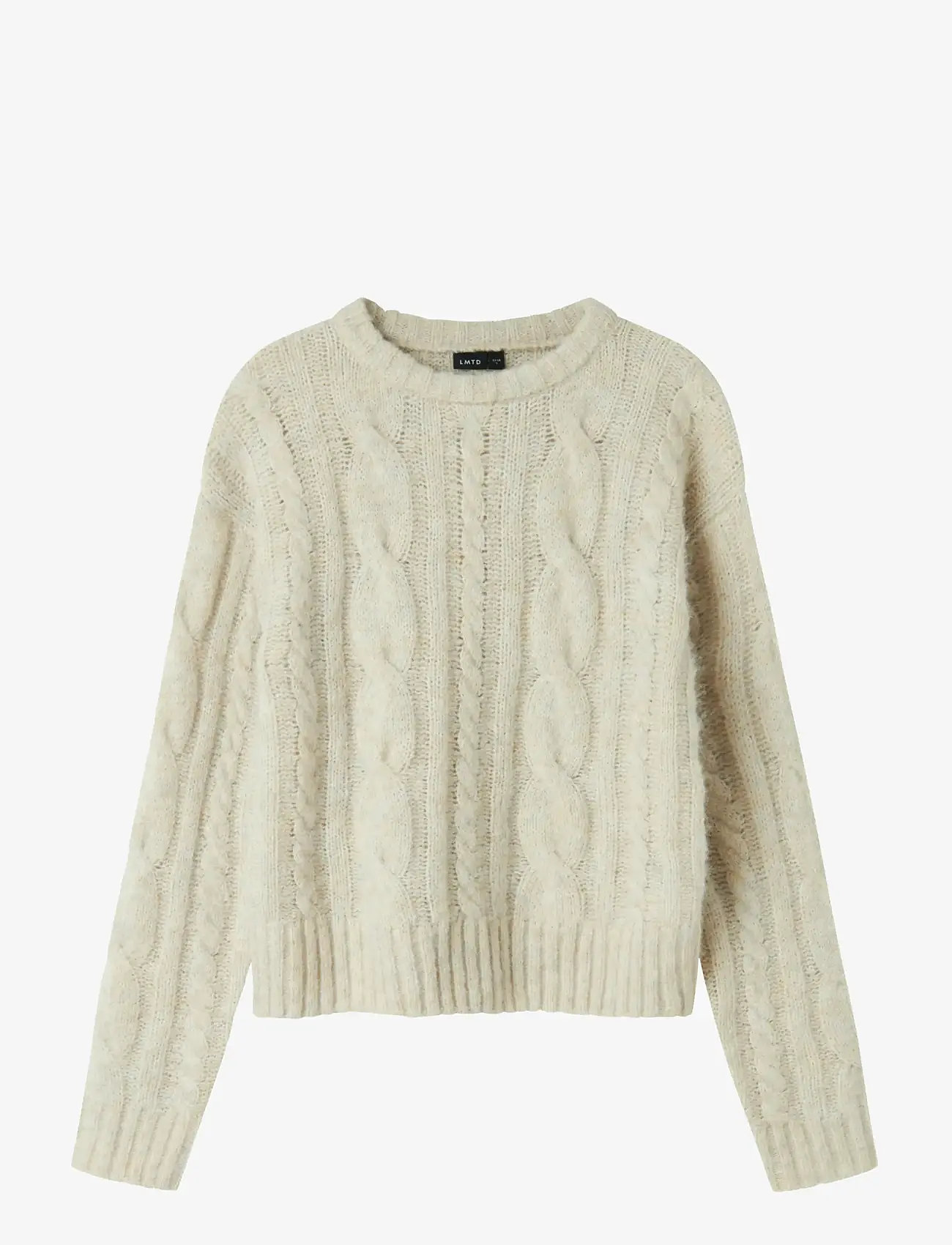 LMTD - NLFNAIBLE LS SHORT KNIT - herbstliche kleidung - oatmeal - 0