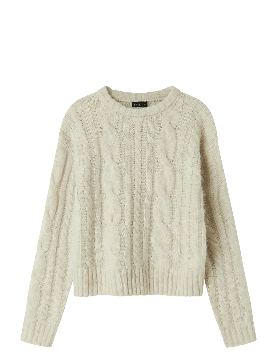 LMTD - NLFNAIBLE LS SHORT KNIT - trøjer - oatmeal - 1