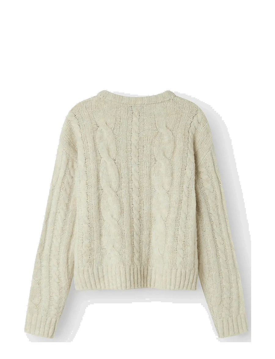 LMTD - NLFNAIBLE LS SHORT KNIT - trøjer - oatmeal - 2