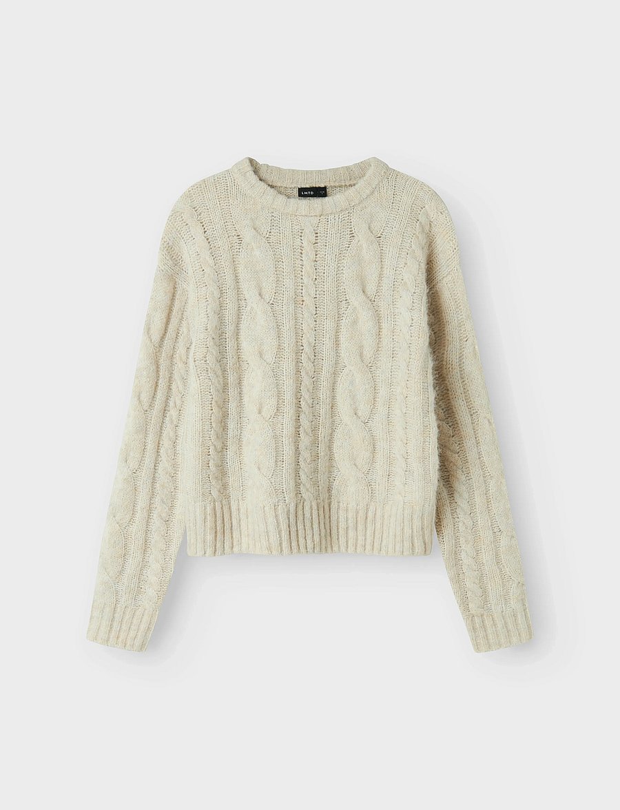 LMTD - NLFNAIBLE LS SHORT KNIT - trøjer - oatmeal - 0