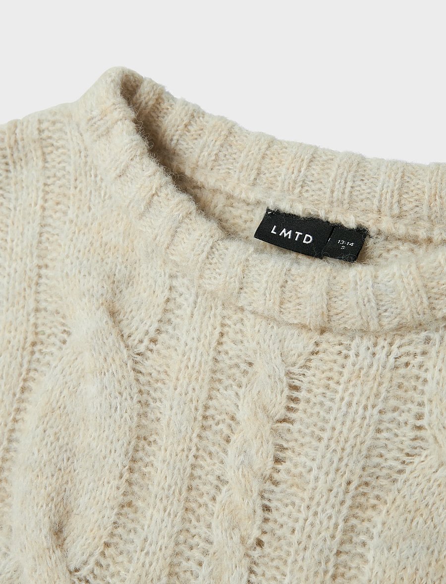 LMTD - NLFNAIBLE LS SHORT KNIT - trøjer - oatmeal - 3