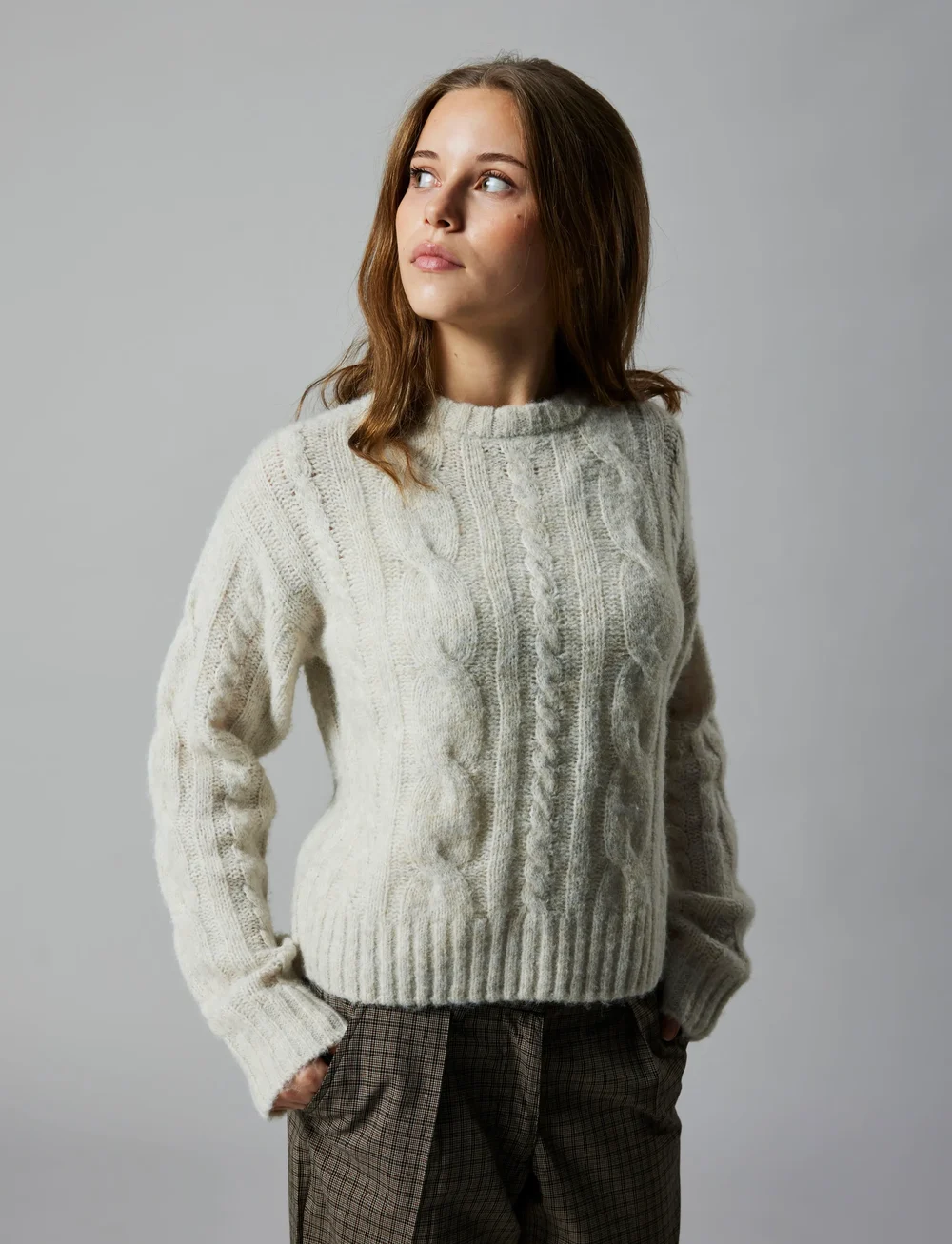 LMTD - NLFNAIBLE LS SHORT KNIT - pullover - oatmeal - 4