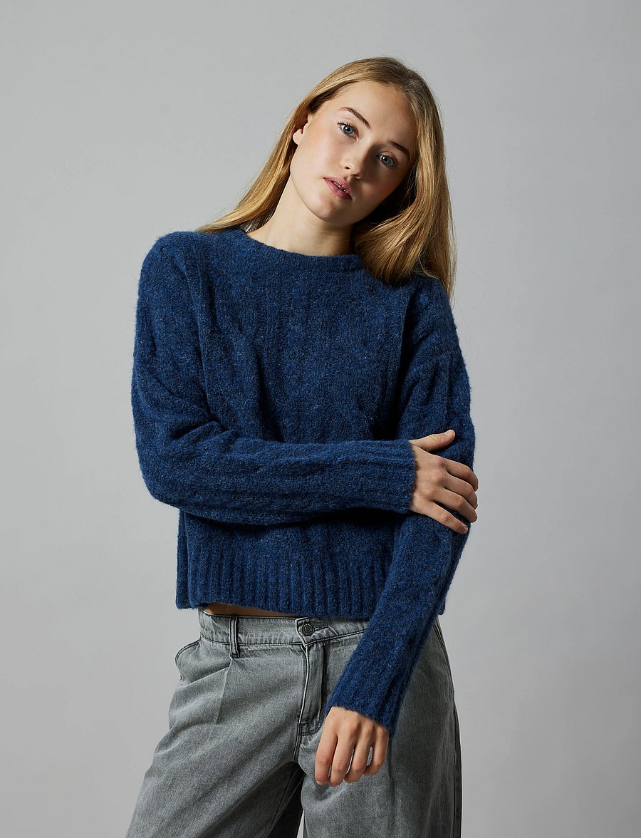 LMTD - NLFNAIBLE LS SHORT KNIT - pullover - ombre blue - 0