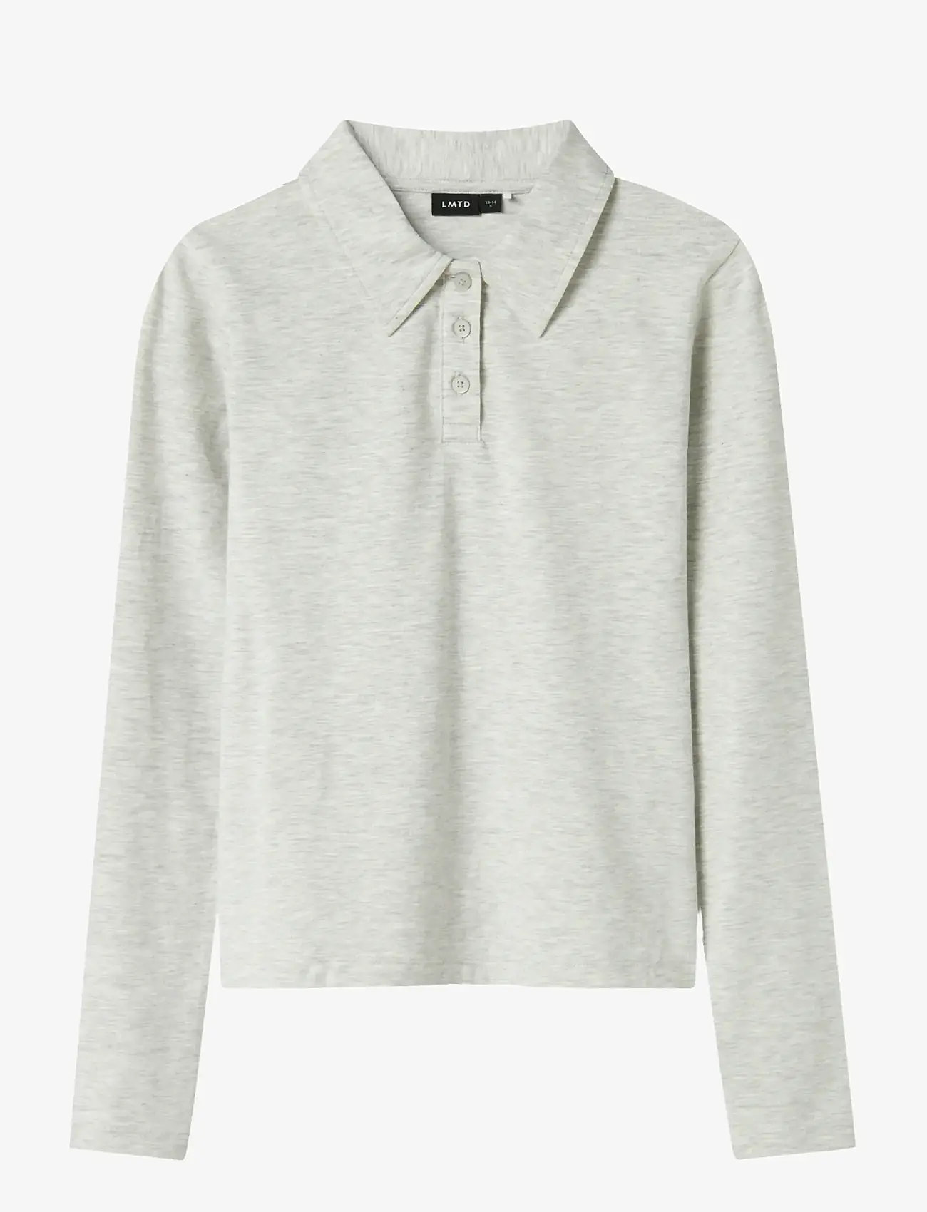 LMTD - NLFNILJA LS SHORT  S POLO - langærmede poloer - light grey melange - 1