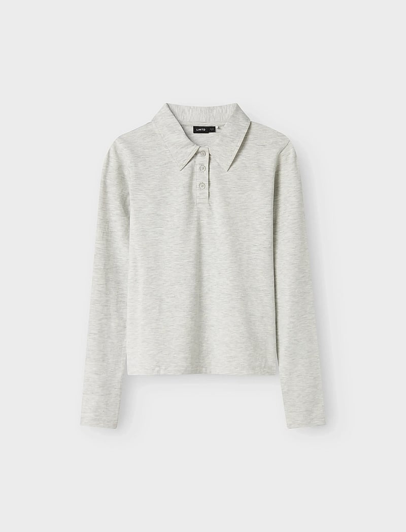 LMTD - NLFNILJA LS SHORT S POLO - pikkade varrukatega polod - light grey melange - 0