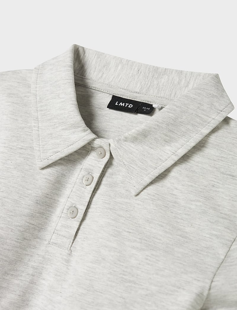 LMTD - NLFNILJA LS SHORT S POLO - pikkade varrukatega polod - light grey melange - 3