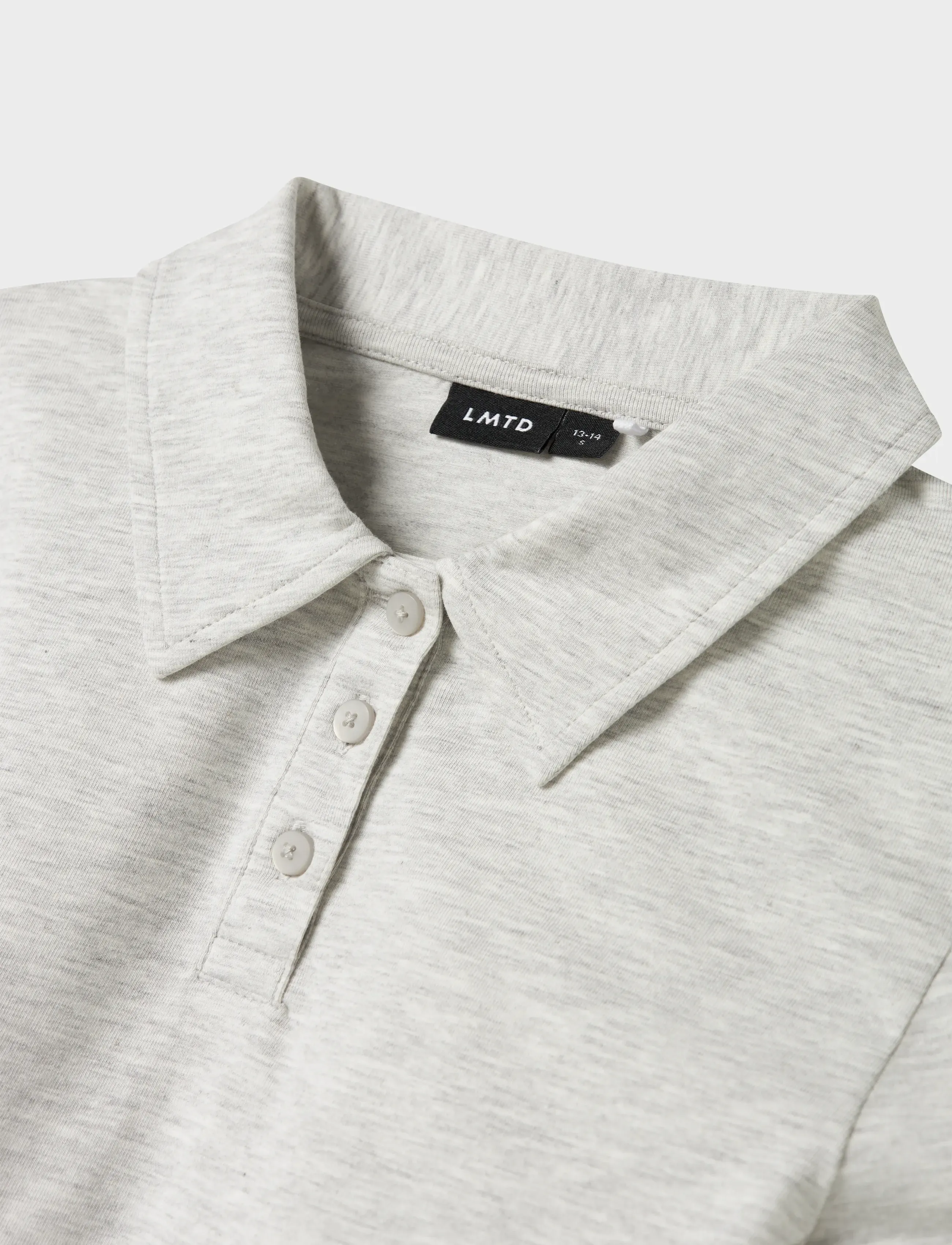 LMTD - NLFNILJA LS SHORT  S POLO - långärmade pikéer - light grey melange - 3