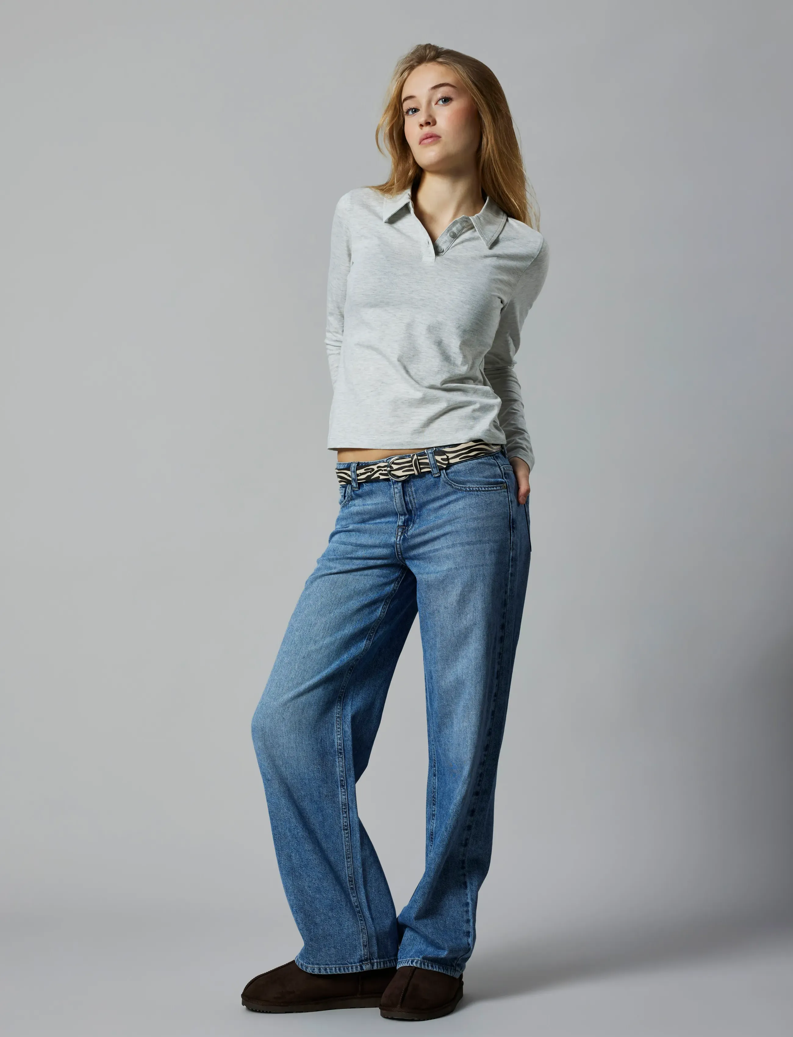LMTD - NLFNILJA LS SHORT  S POLO - långärmade pikéer - light grey melange - 4