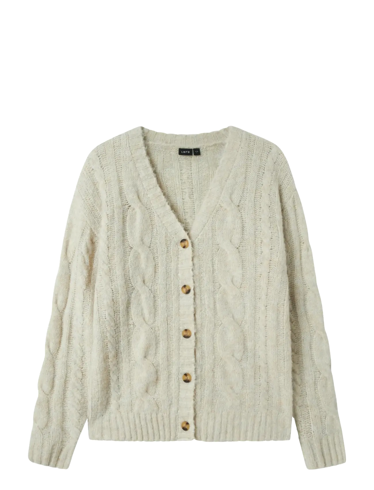 LMTD Nlfnaible Ls Knit Cardigan Beige - 158-164 - Kinder
