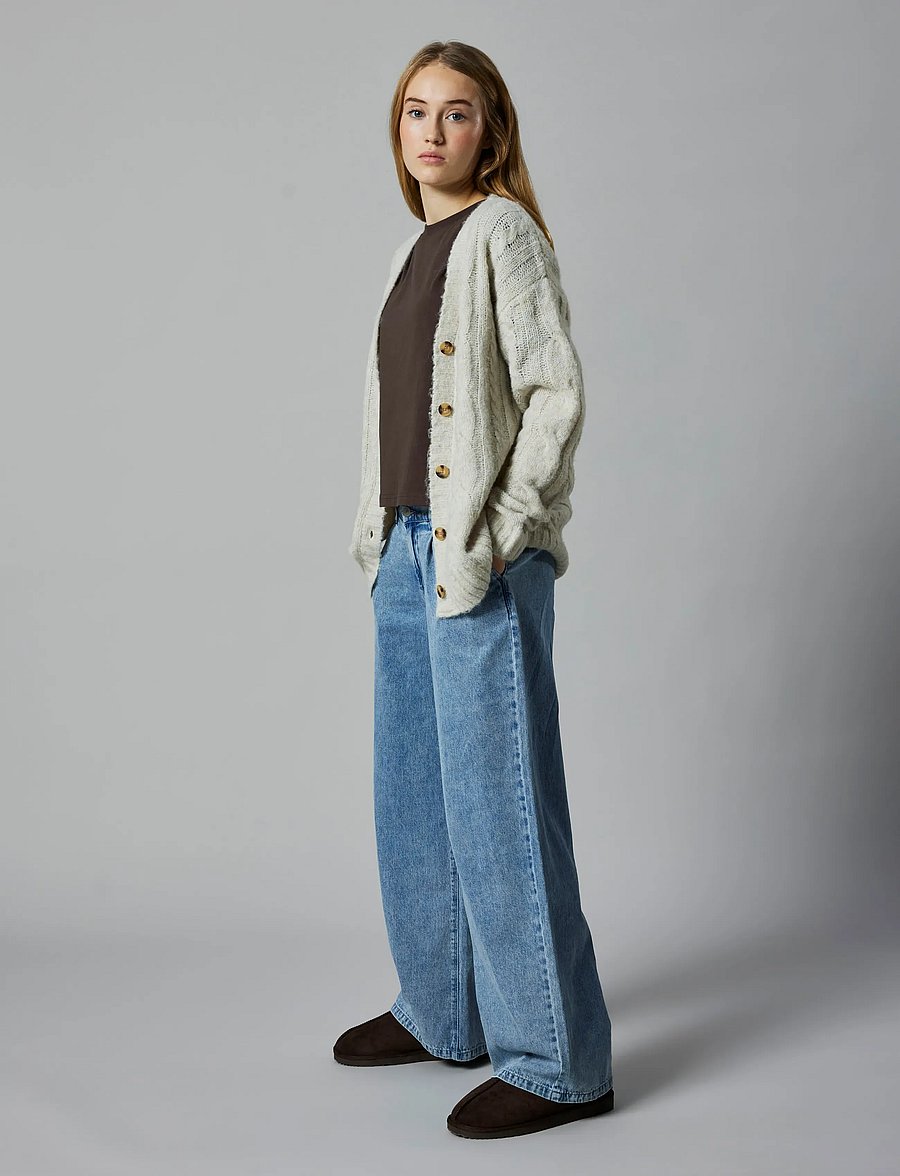 LMTD - NLFNAIBLE LS KNIT CARDIGAN - cardigans - oatmeal - 3