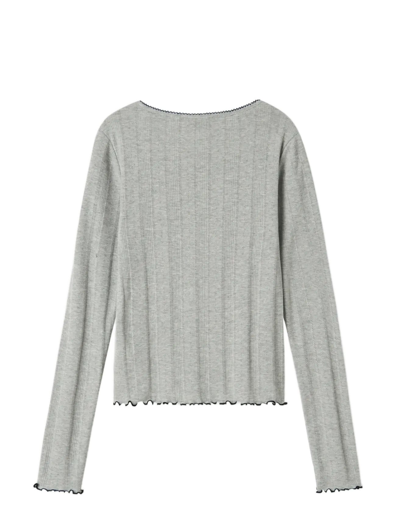 LMTD - NLFNAMEL LS SHORT DEEP NECK TOP - grey melange - 2