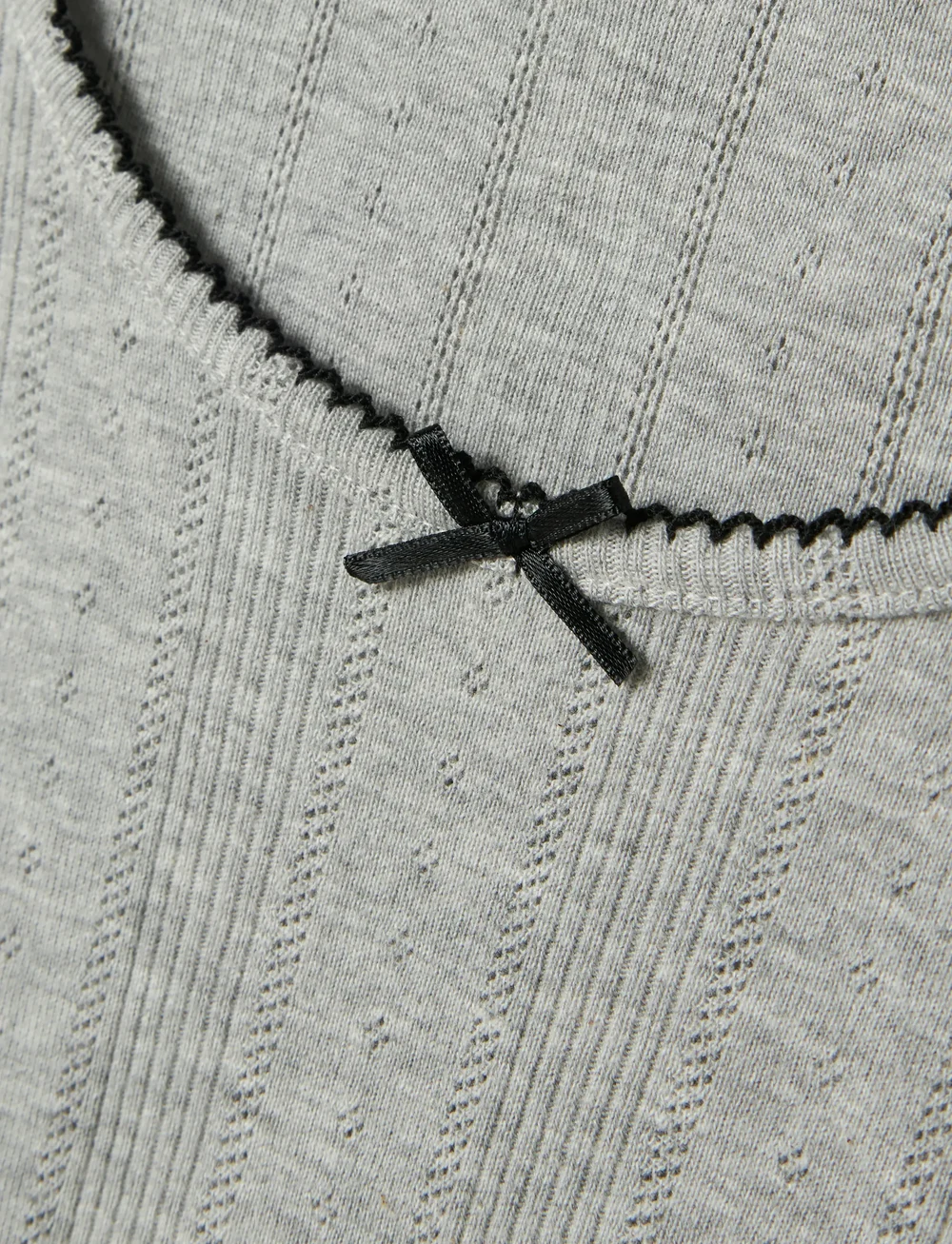 LMTD - NLFNAMEL LS SHORT DEEP NECK TOP - långärmade t-shirts - grey melange - 3