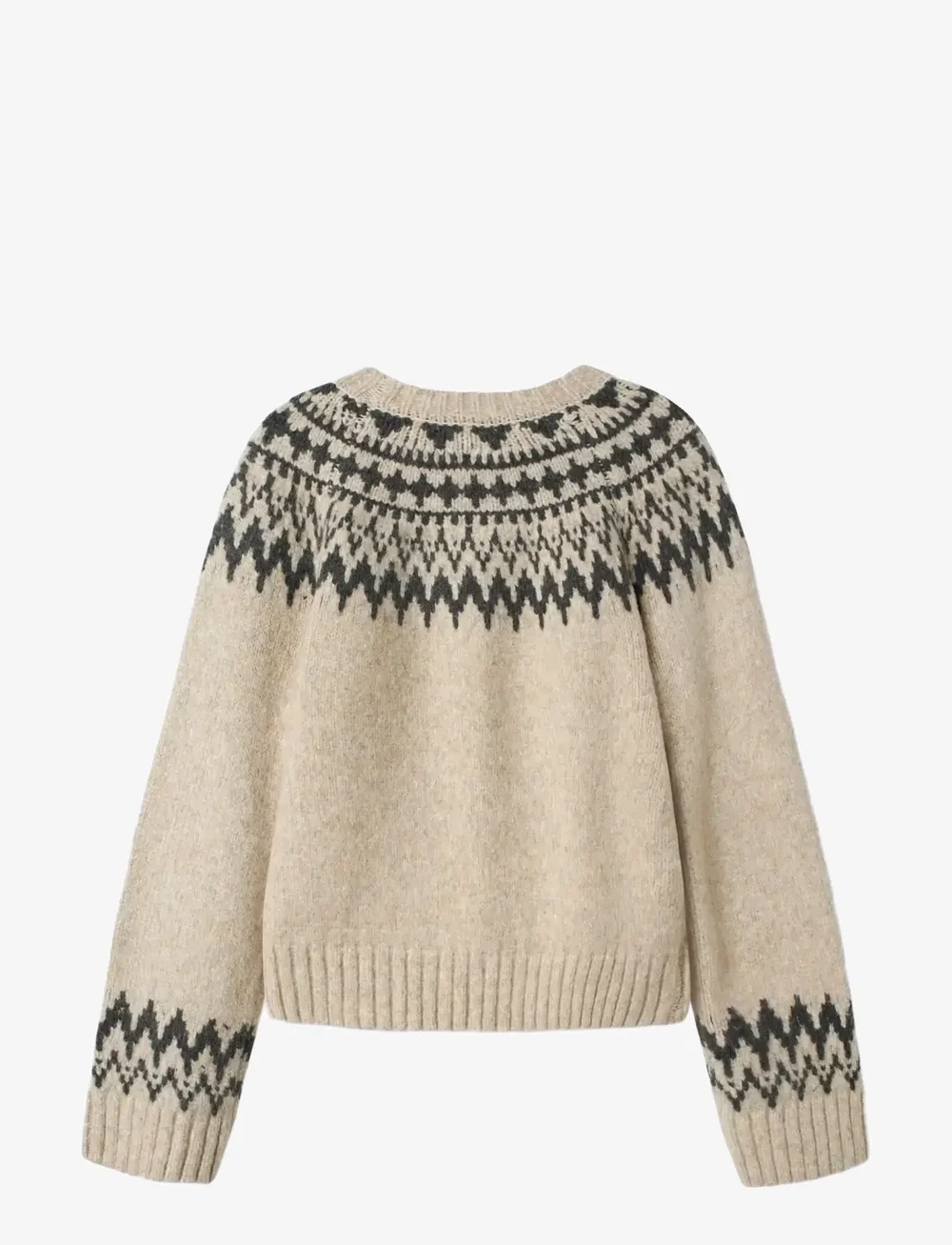 LMTD - NLFNEENLA LS SHORT KNIT - trøjer - oatmeal - 1