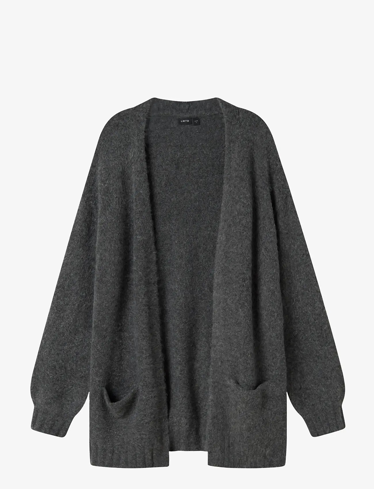 LMTD - NLFNAVA LS LONG KNIT CARDIGAN NOOS - kardigany - dark grey melange - 1
