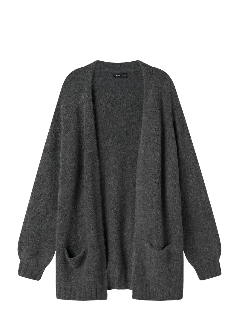 LMTD - NLFNAVA LS LONG KNIT CARDIGAN NOOS - kardigany - dark grey melange - 1
