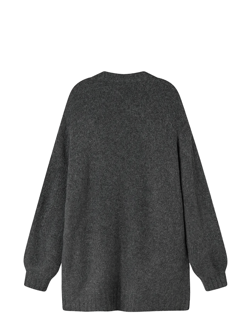 LMTD - NLFNAVA LS LONG KNIT CARDIGAN NOOS - kardigany - dark grey melange - 2