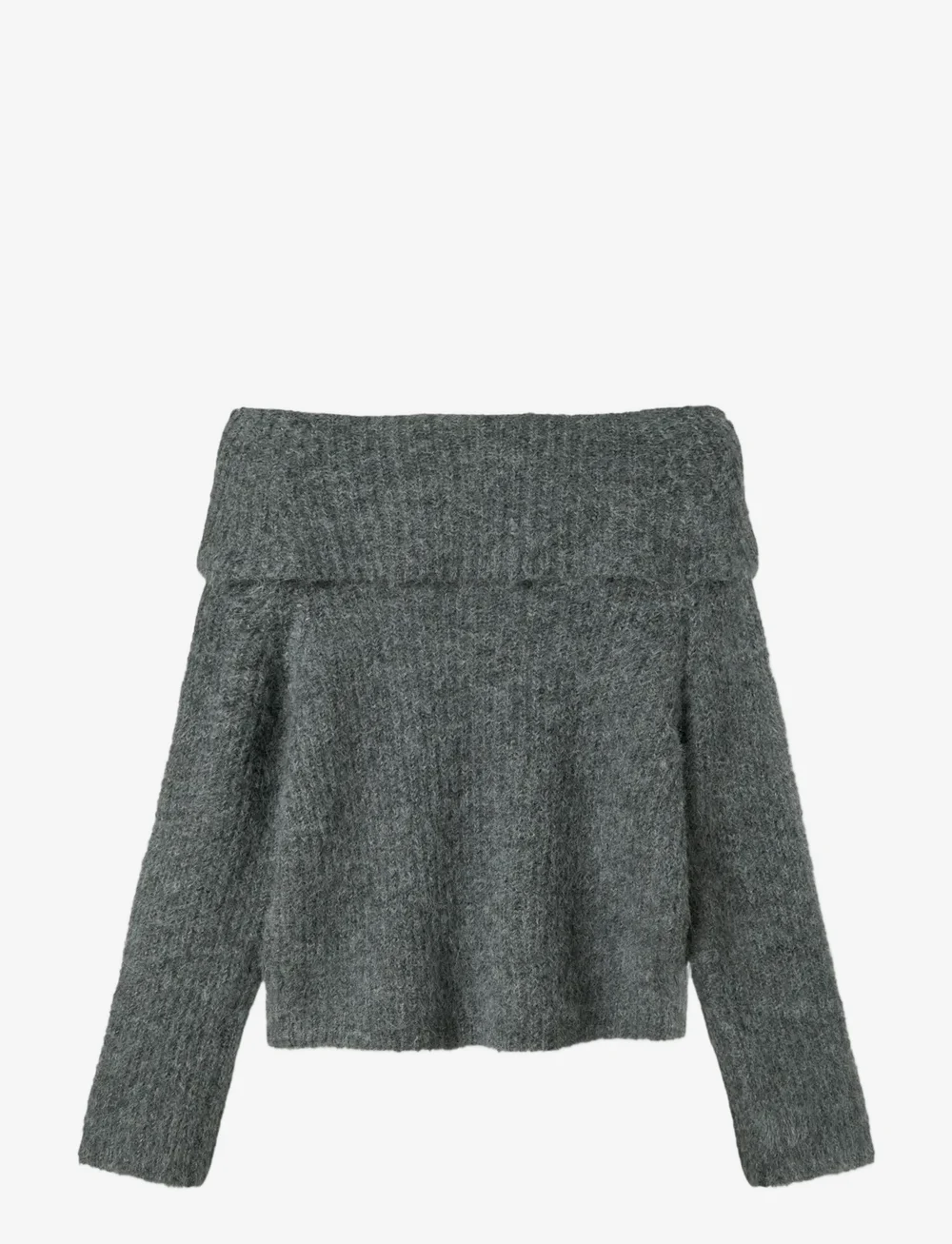 LMTD - NLFNULO LS SHORT FOLD DOWN KNIT - pullover - dark grey melange - 2