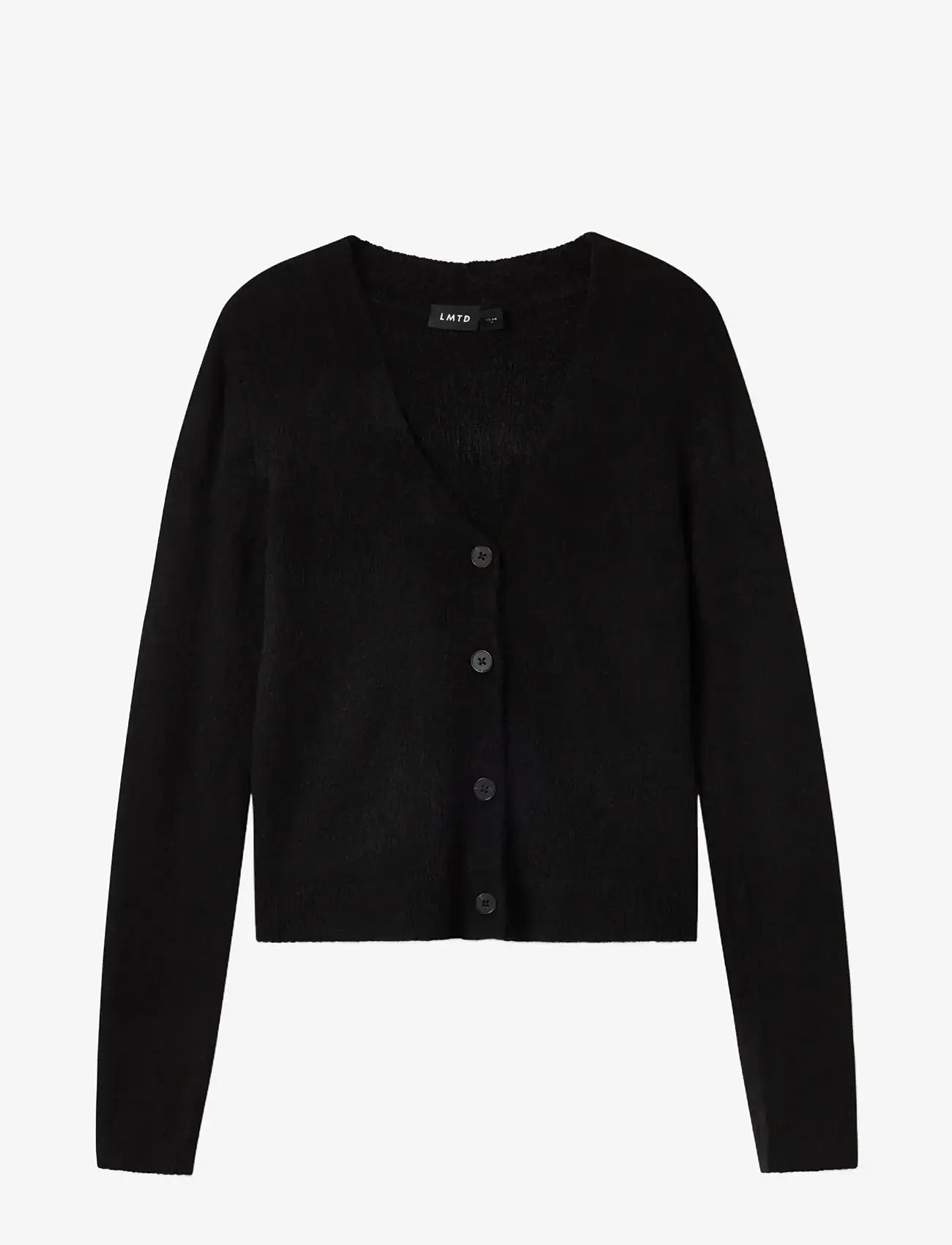 LMTD - NLFLODET LS SHORT S KNIT CARDIGAN NOOS - cardigans - black - 3