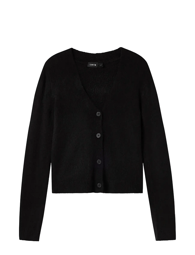 LMTD - NLFLODET LS SHORT S KNIT CARDIGAN NOOS - cardigans - black - 3