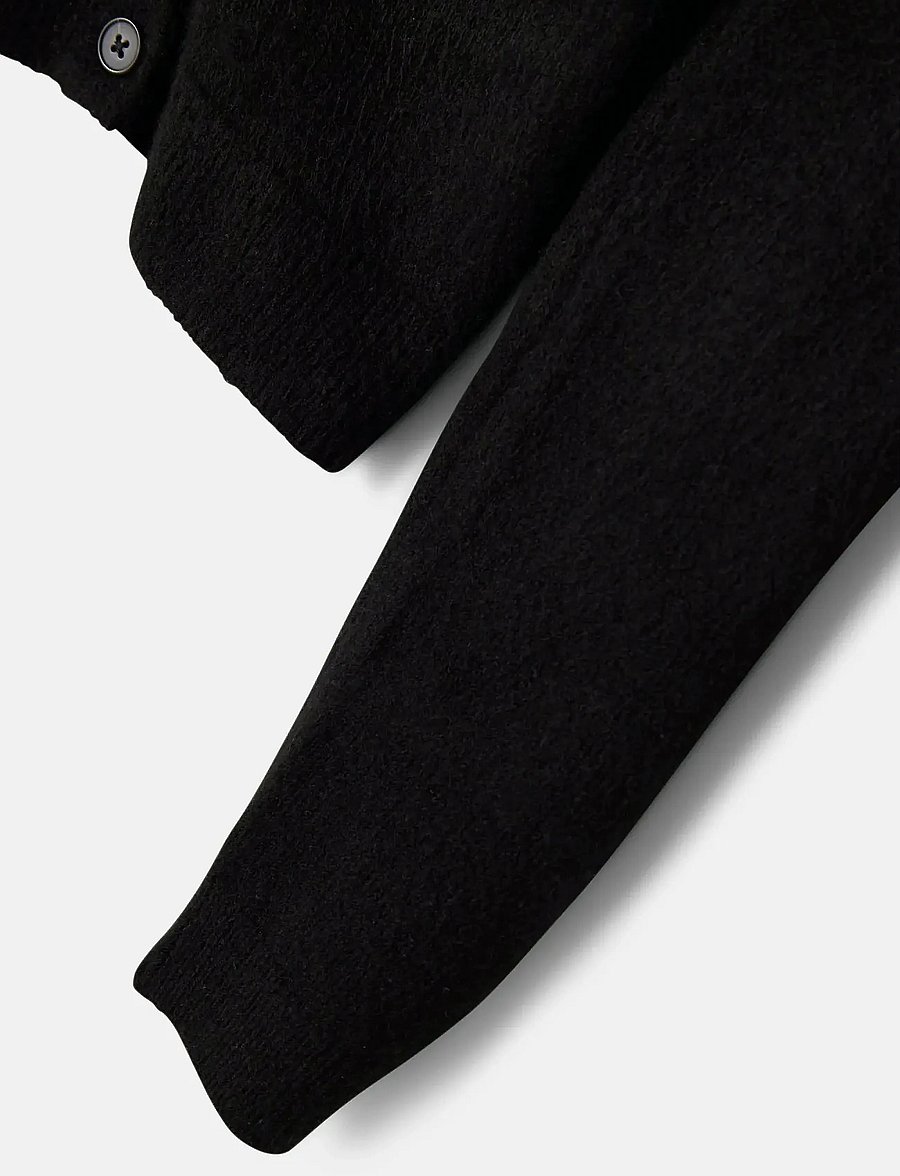 LMTD - NLFLODET LS SHORT S KNIT CARDIGAN NOOS - cardigans - black - 5