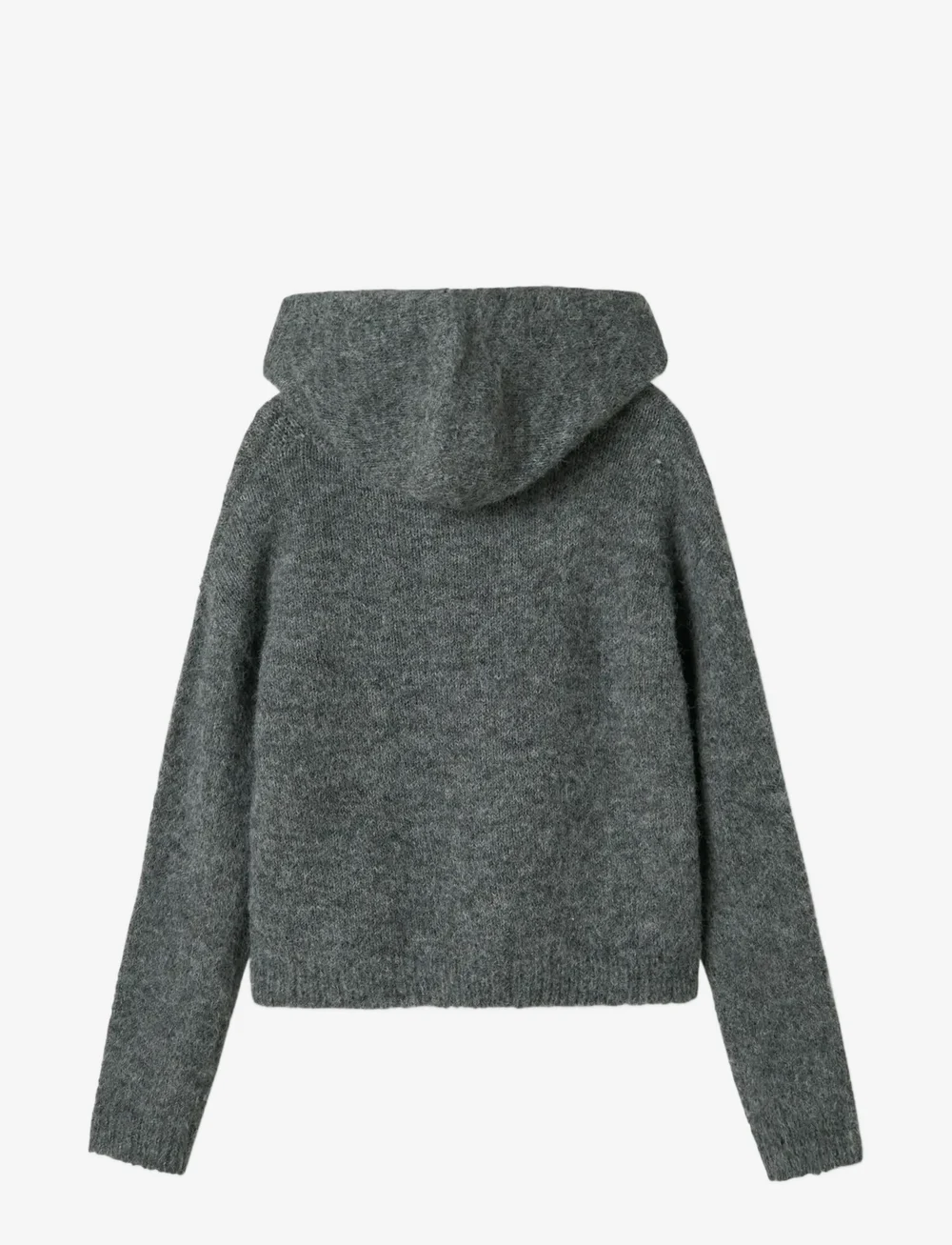 LMTD - NLFNULO LS SHORT KNIT W. HOOD - stickade tröjor - dark grey melange - 2