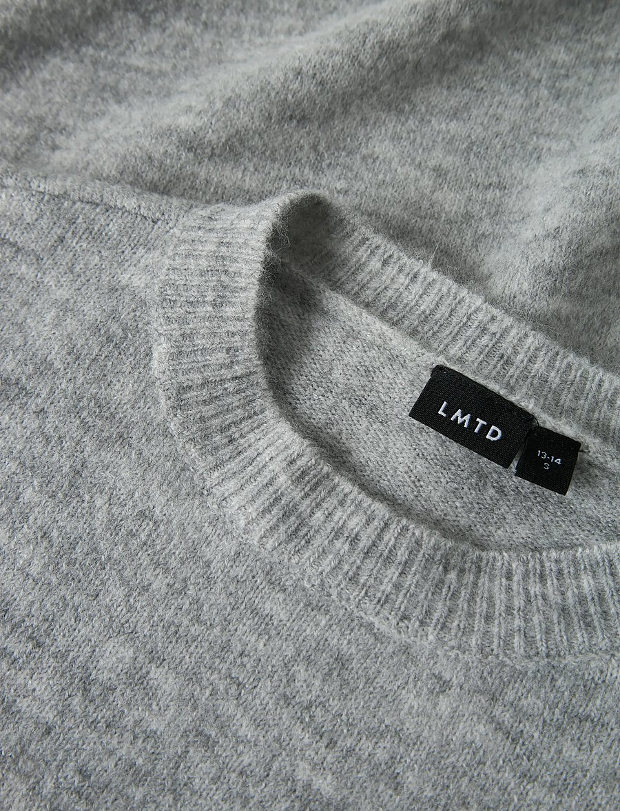 LMTD - NLMLODETT LS O-NECK KNIT - pullover - light grey melange - 4
