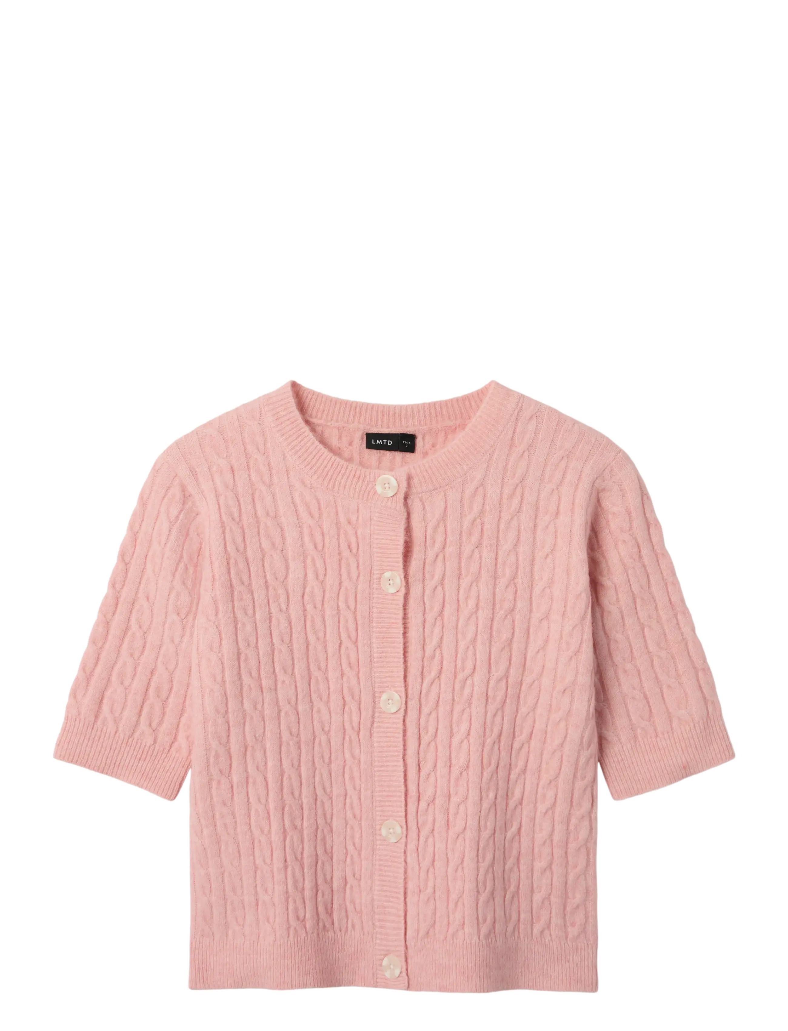 LMTD NLFKAVE SS SHORT S KNIT CARDIGAN - Cardigans - CRYSTAL PINK / pink/rose