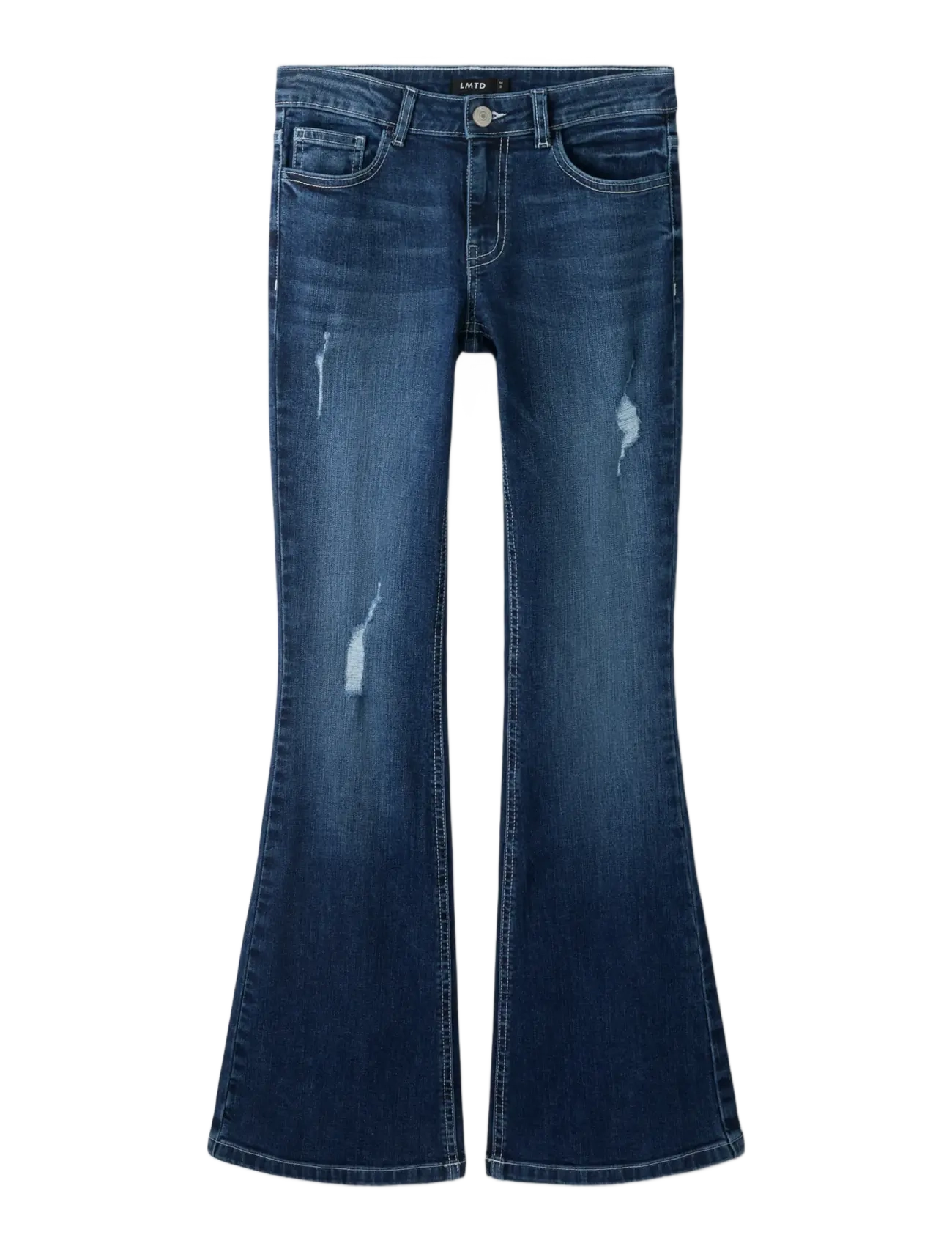 LMTD - NLFBLIBLING DNM S LW FLARED PANT - bootcut jeans - dark blue denim - 3