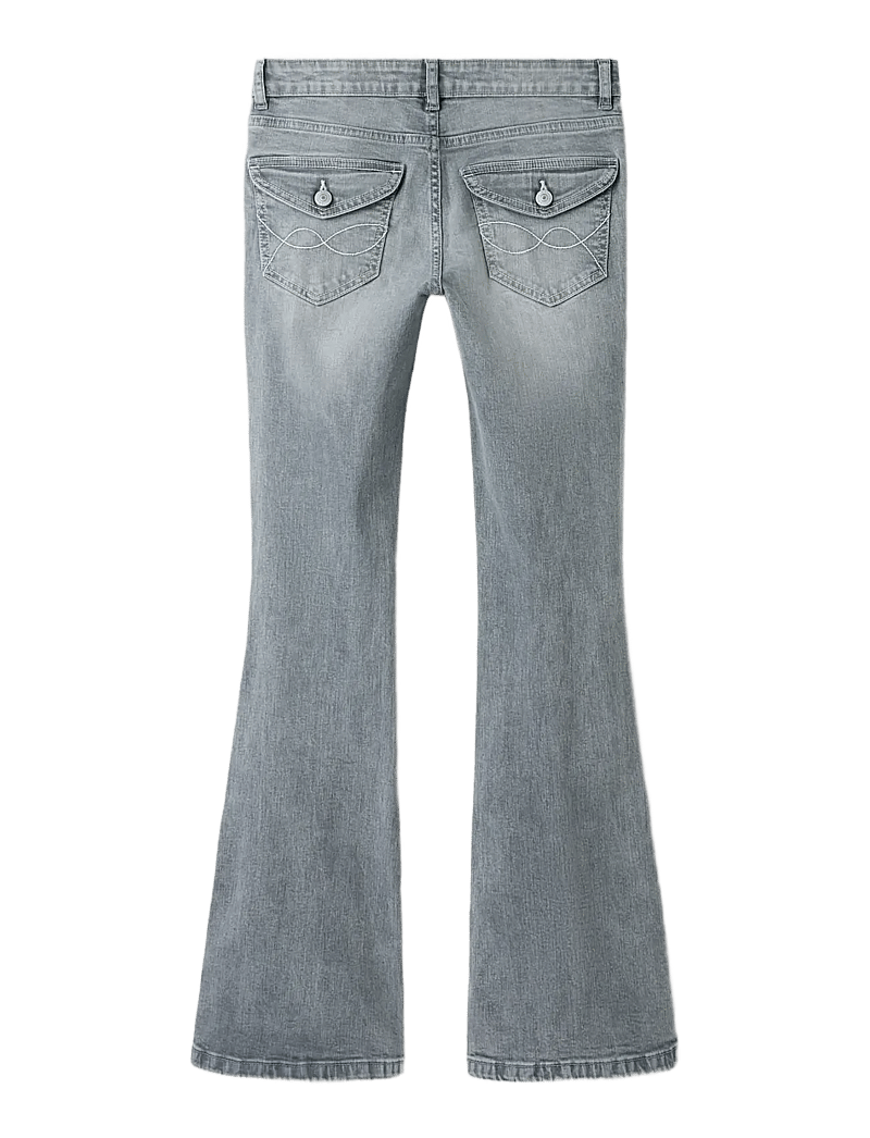 LMTD - NLFBLIBLING DNM S LW FLARED PANT - bootcut jeans - light grey denim - 1