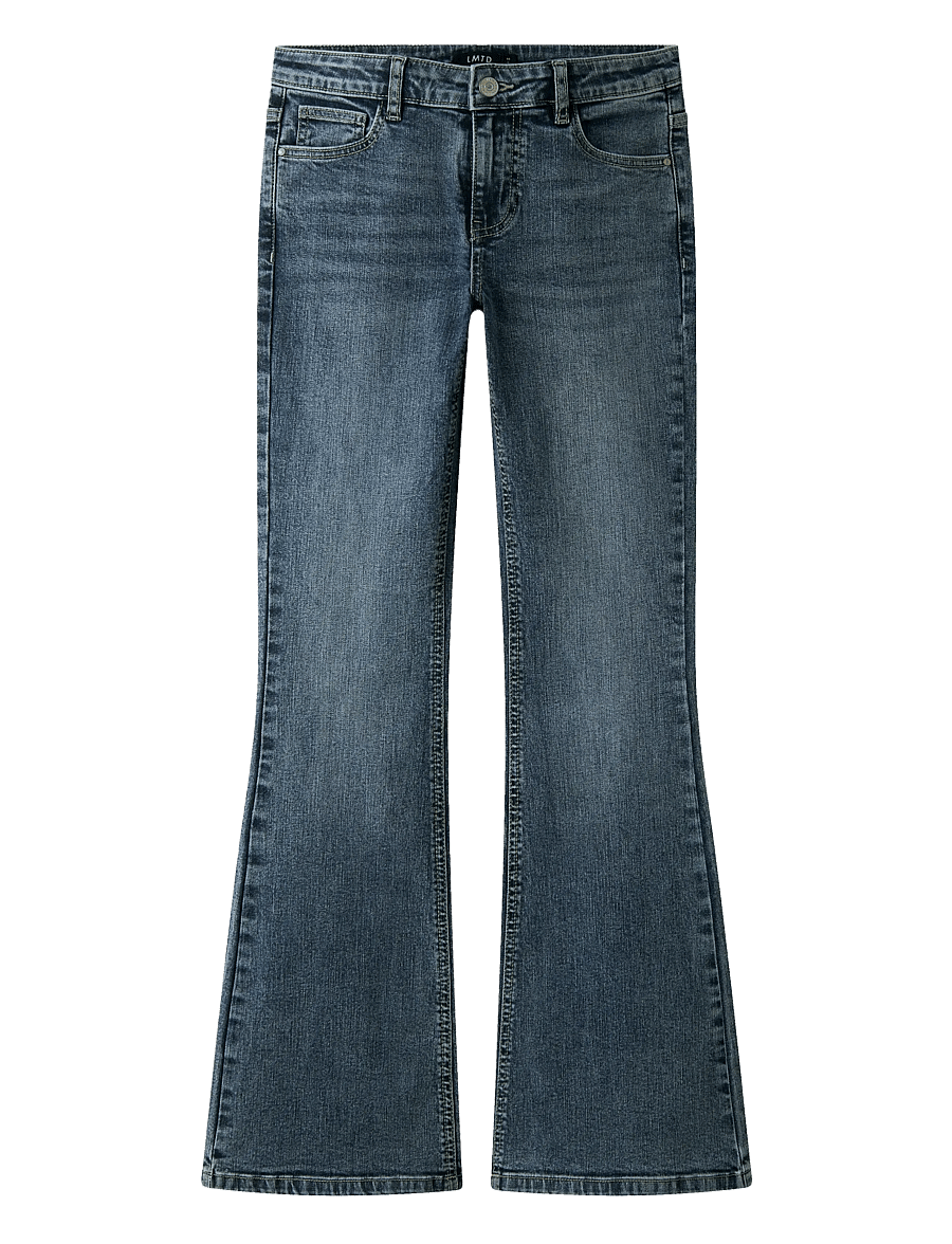 LMTD - NLFBLIBLING DNM S LW FLARED PANT - bootcut jeans - medium blue denim - 1