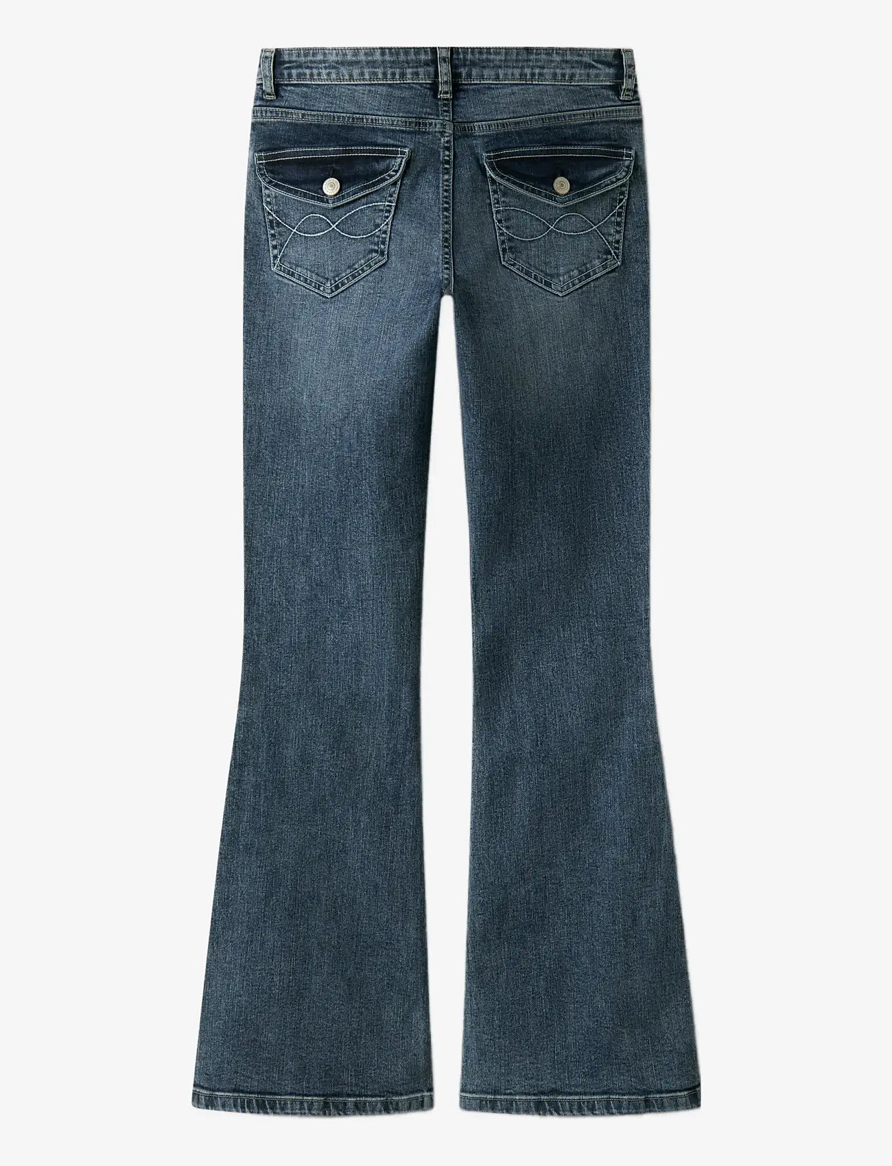 LMTD - NLFBLIBLING DNM S LW FLARED PANT - bootcut jeans - medium blue denim - 1