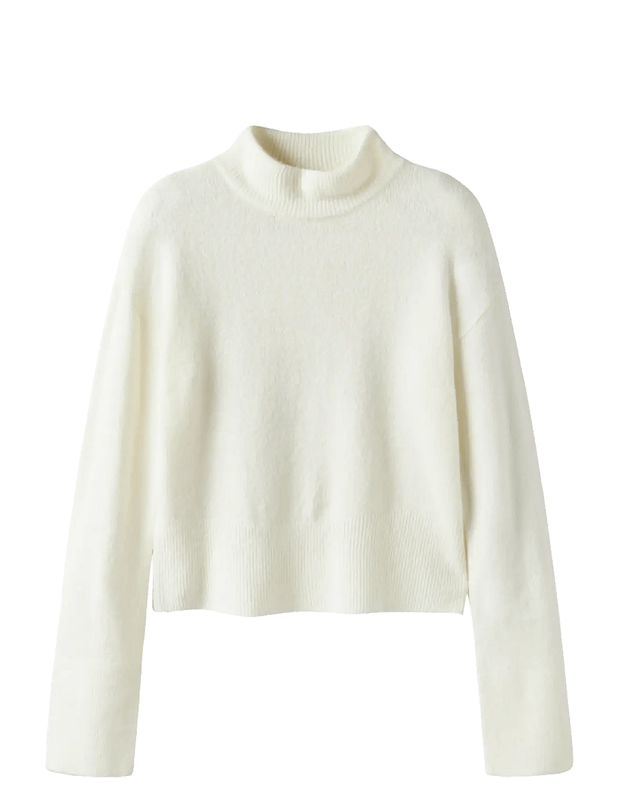 LMTD - NLFRIAA LS SHORT TURTLENECK KNIT - trøjer - antique white - 1