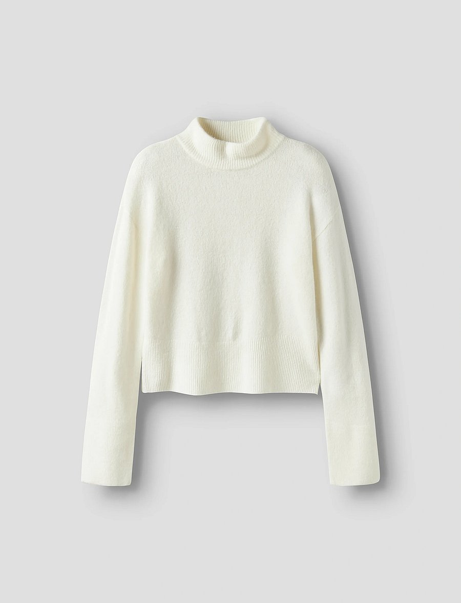 LMTD - NLFRIAA LS SHORT TURTLENECK KNIT - trøjer - antique white - 4