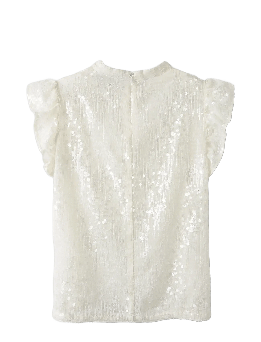 LMTD - NLFRISIANNA SL SHIRT - kurzärmlige hemden - white alyssum - 1