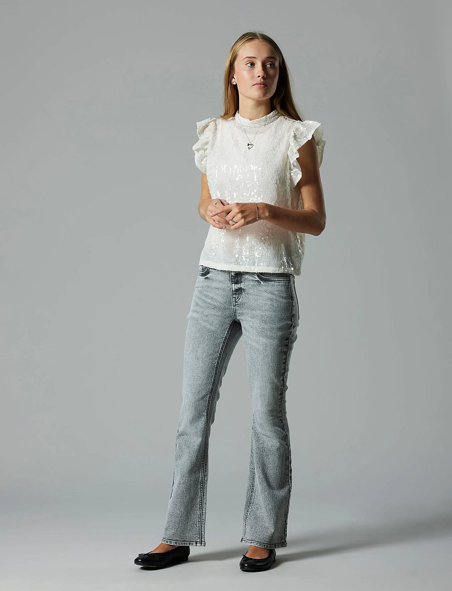 LMTD - NLFRISIANNA SL SHIRT - kurzärmlige hemden - white alyssum - 2