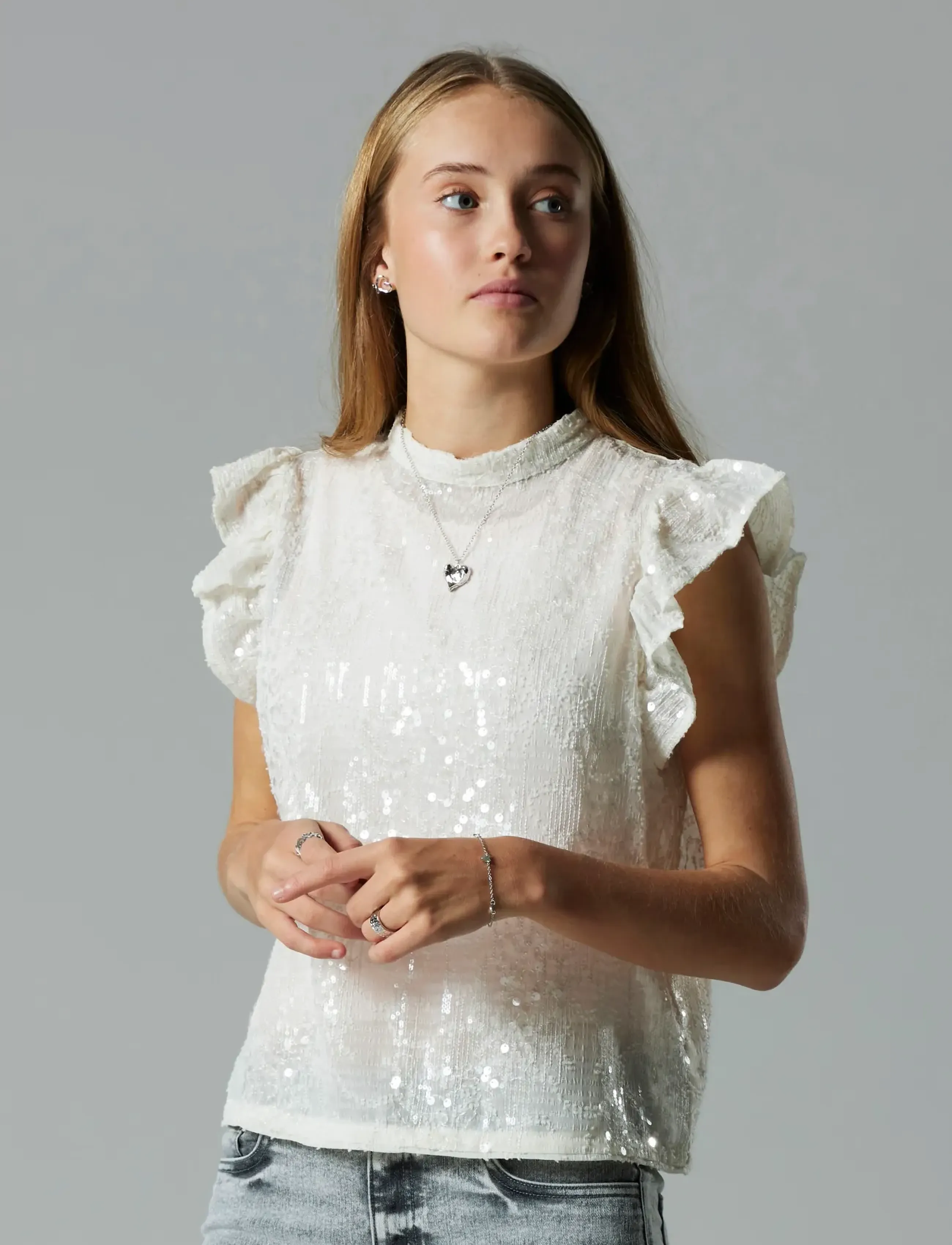 LMTD - NLFRISIANNA SL SHIRT - lühikeste varrukatega särgid - white alyssum - 3