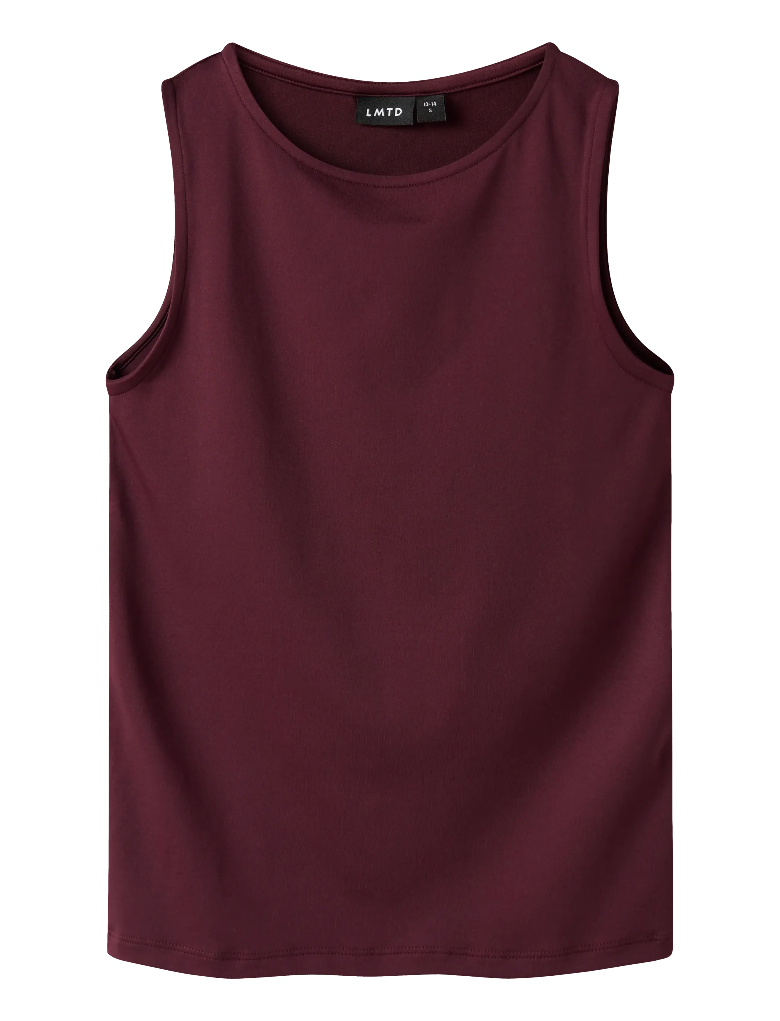 LMTD NLFDINCI SL TIGHT NECK  SHORT TOP - Kläder - FIG / burgundy