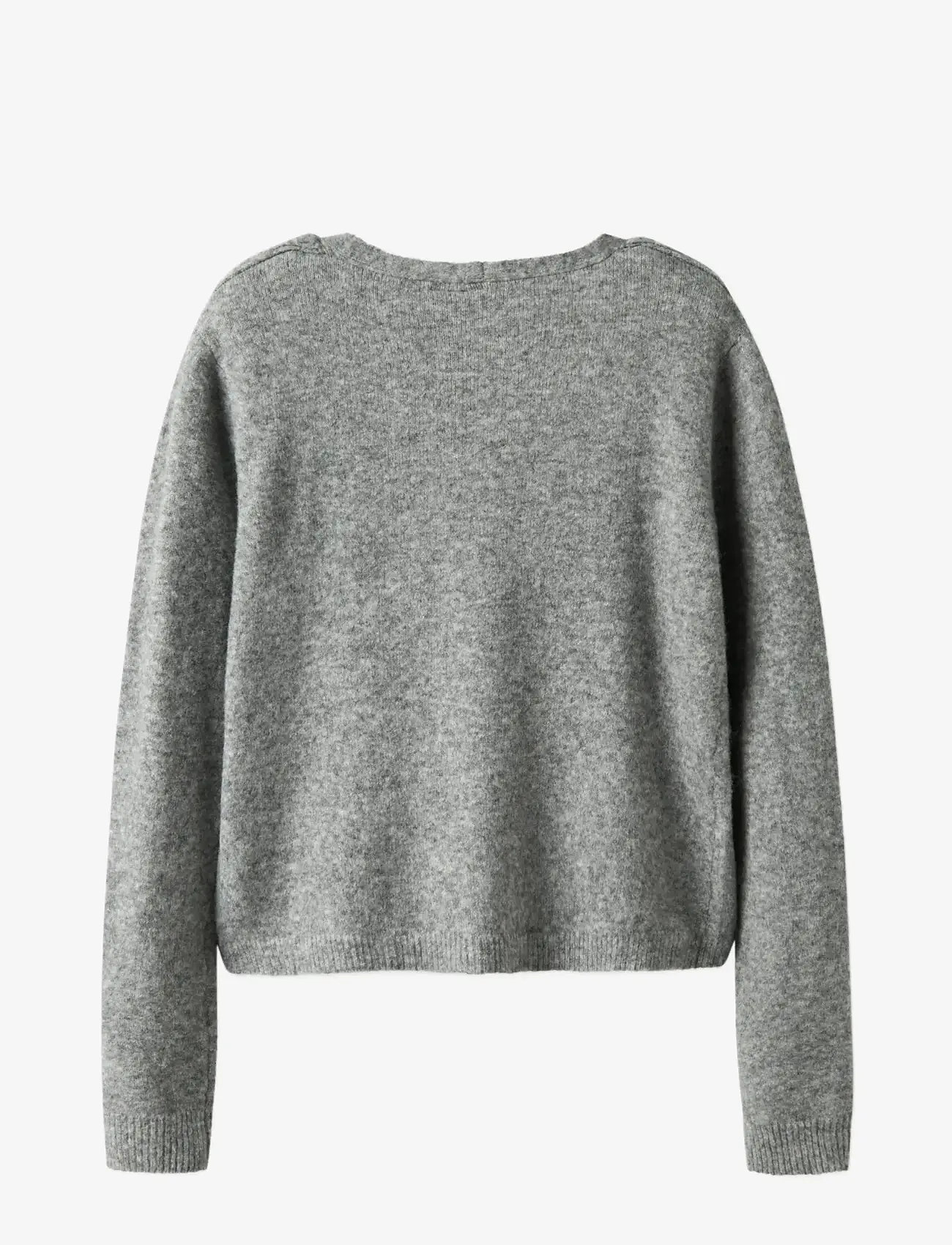 LMTD - NLFREAVE LS FLOUNCE KNIT CARDIGAN - cardigans - light grey melange - 2