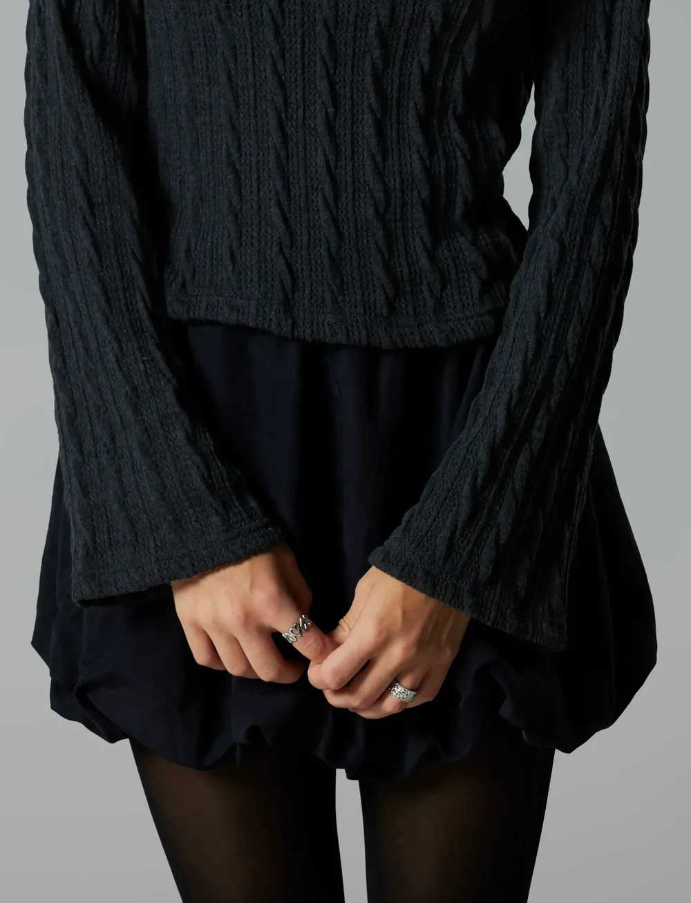 LMTD - NLFRIBAL SHORT BALLOON SKIRT - korta kjolar - black - 0