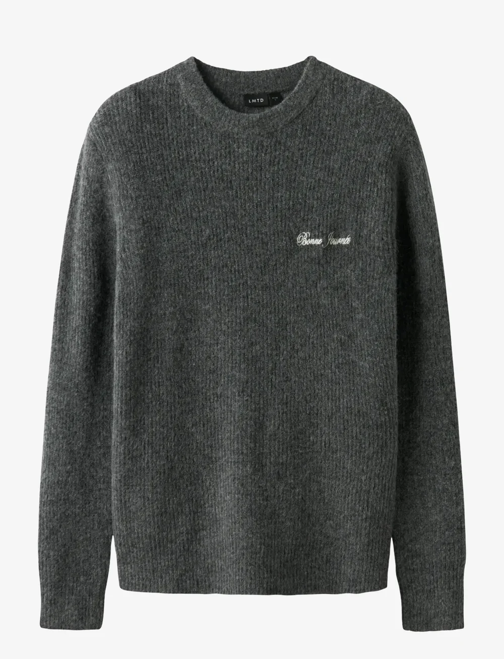 LMTD - NLMREAVE LS O-NECK KNIT - stickade tröjor - dark grey melange - 1