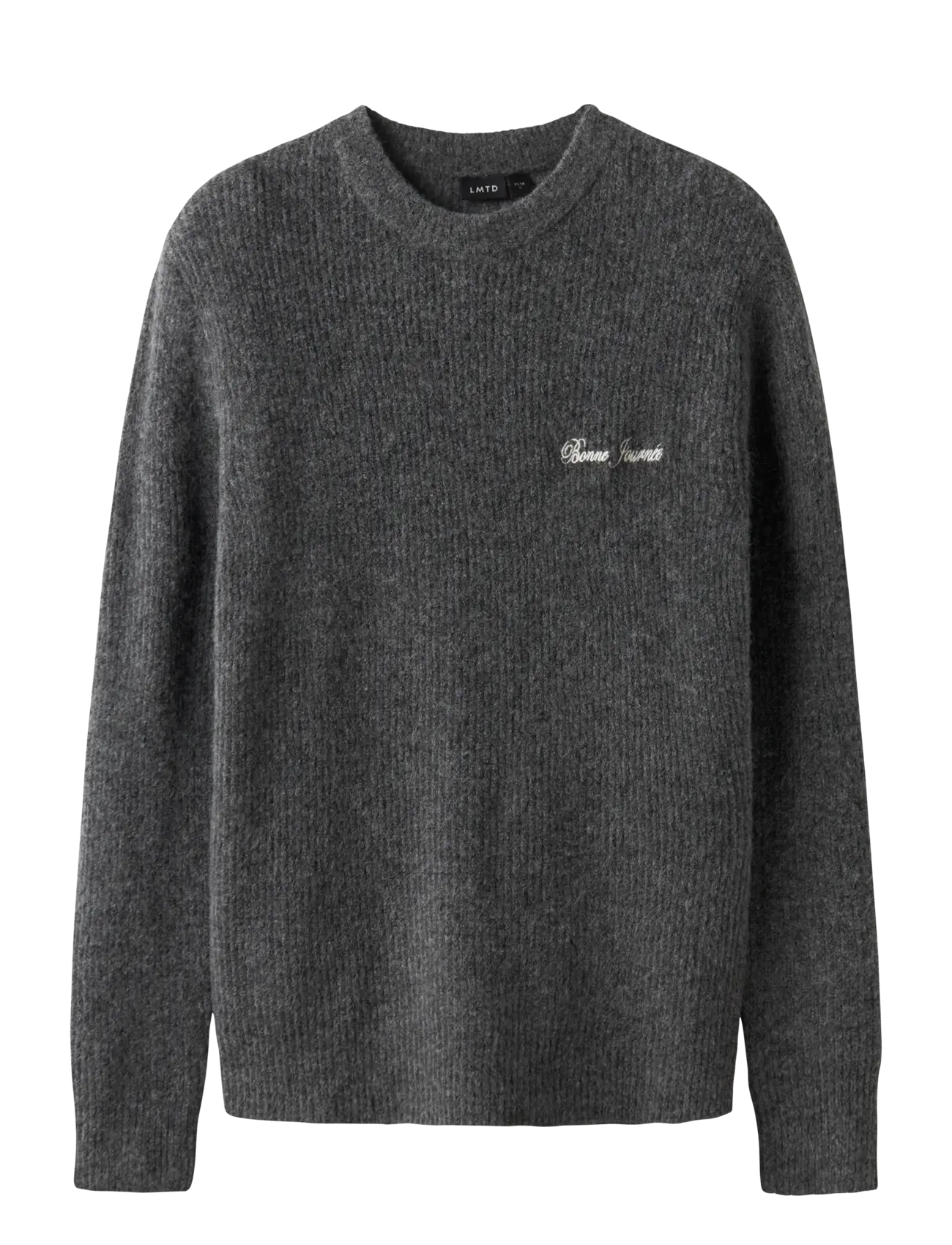 LMTD NLMREAVE LS O-NECK KNIT - Alussärgid - DARK GREY MELANGE / grey