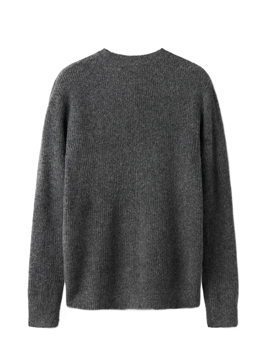 LMTD - NLMREAVE LS O-NECK KNIT - odzież - dark grey melange - 2