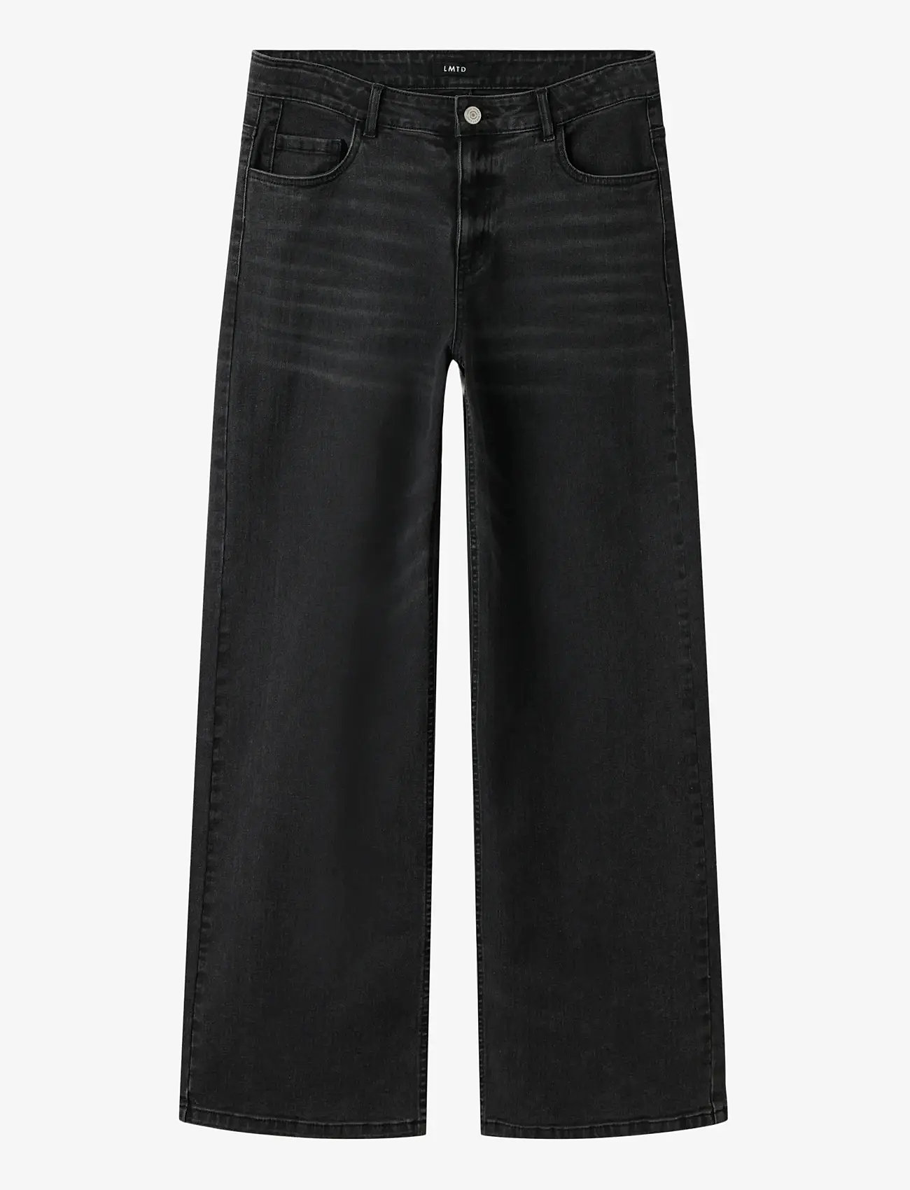 LMTD - NLFBLI DNM NW R WIDE PANT NOOS - laia säärega teksad - black denim - 1
