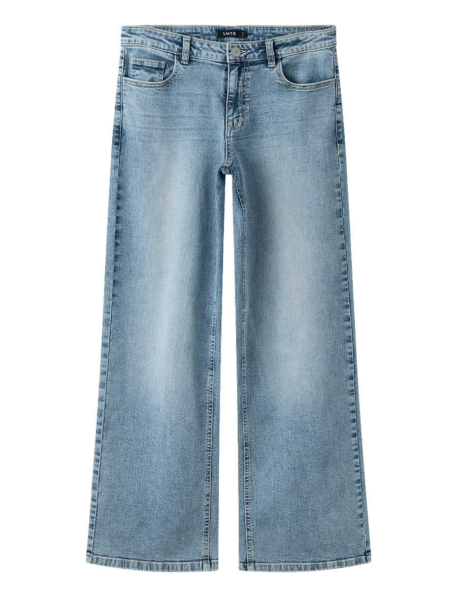 LMTD - NLFBLI DNM NW R WIDE PANT NOOS - brede jeans - light blue denim - 1