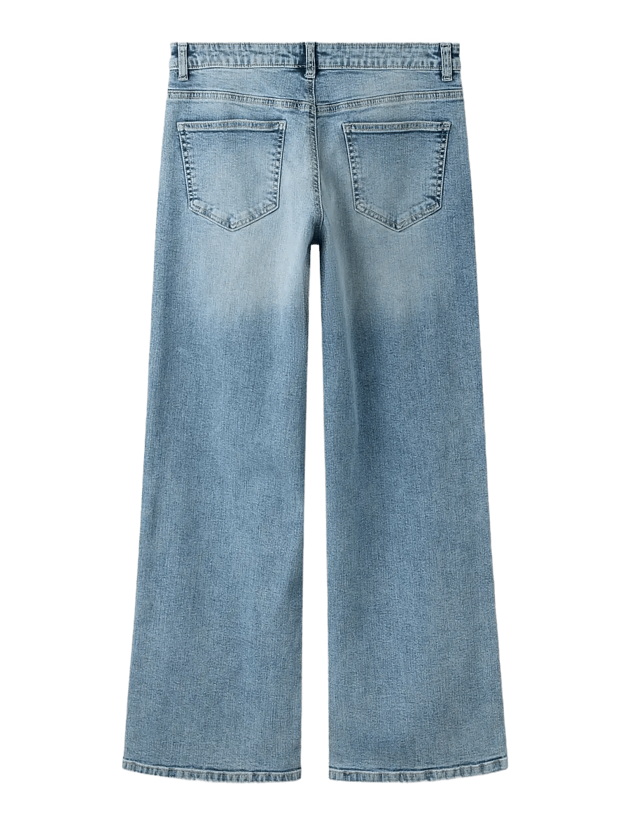 LMTD - NLFBLI DNM NW R WIDE PANT NOOS - brede jeans - light blue denim - 2
