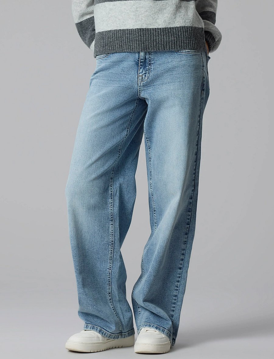 LMTD - NLFBLI DNM NW R WIDE PANT NOOS - brede jeans - light blue denim - 0
