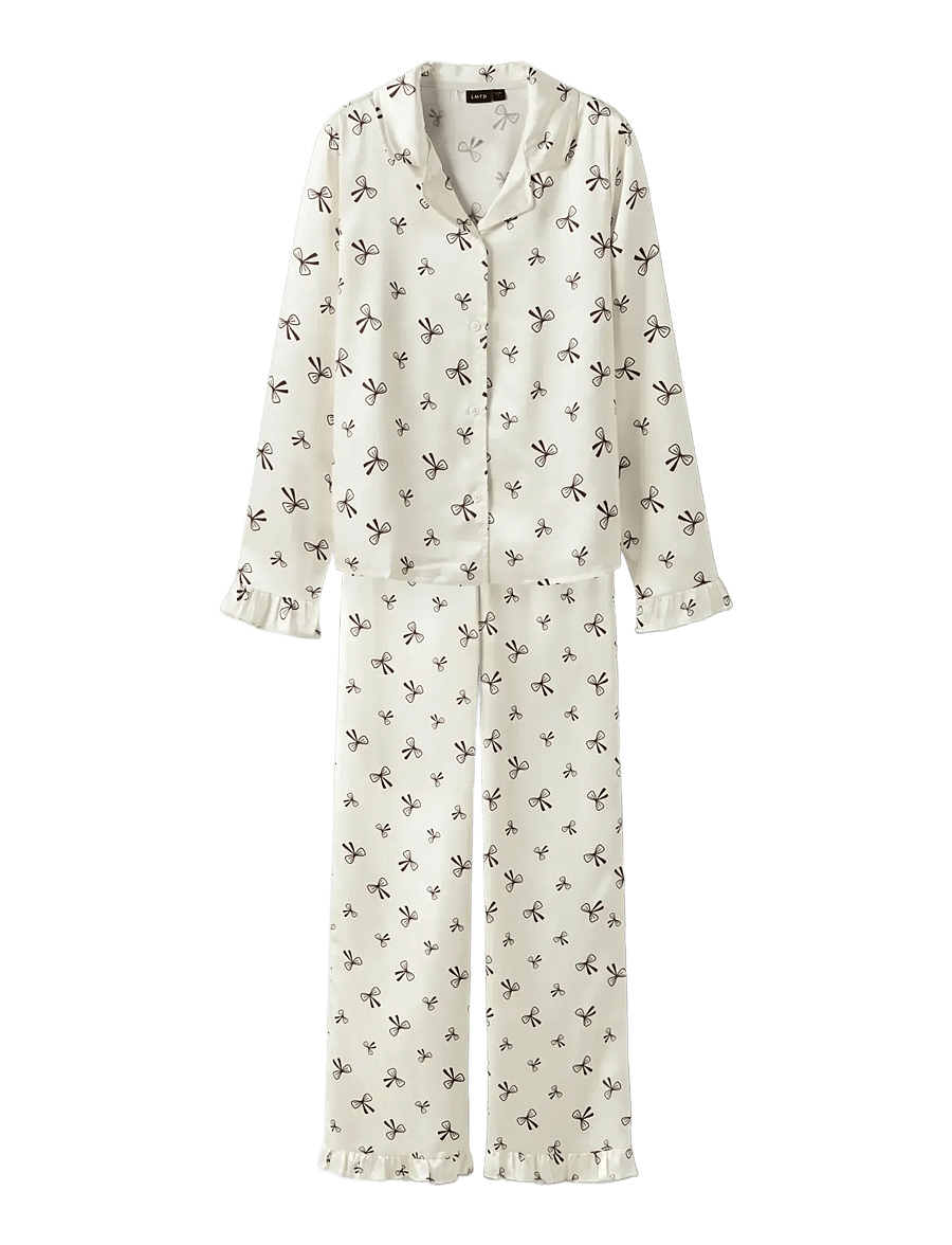 LMTD - NLFBOW SATIN PYJAMAS - pyjamassæt - antique white - 1